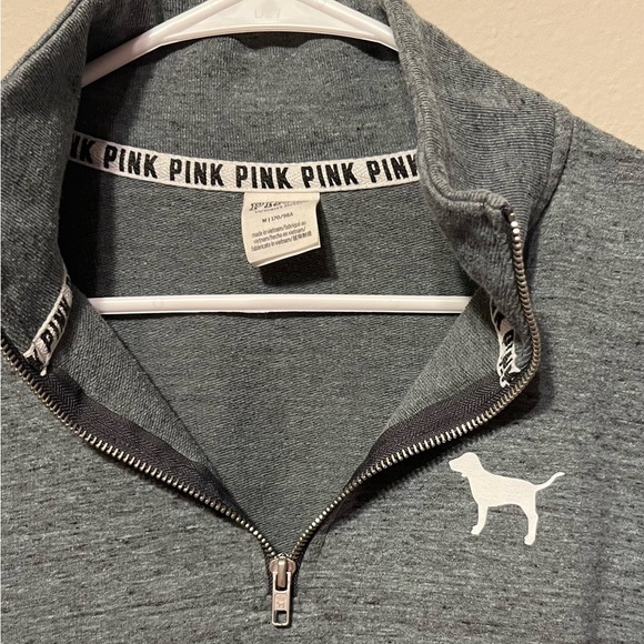 PINK Victoria's Secret Women's Gray Quarter-Zip Sweater- Size Medium - Picture 2 of 5